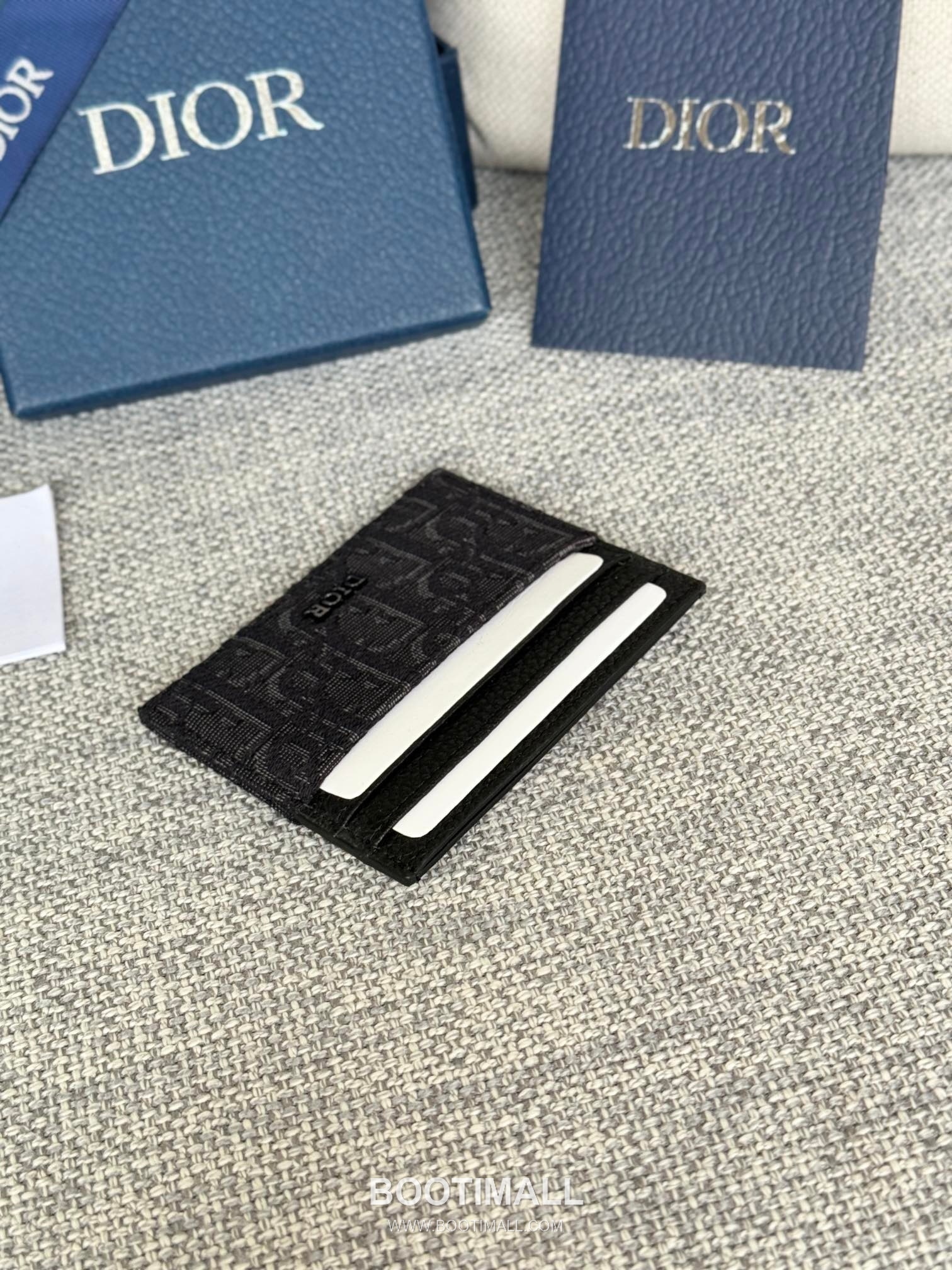 Dior Dior Gravity Card Holder Gunmetal Jacquard 디올 디올 그라비티 카드홀더 건메탈 자카드 10cm 3