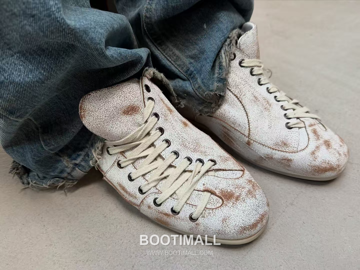 NO/FAITH STUDIOS Distressed Leather Sneakers 2026SS 노페이스 스튜디오 디스트로이드 레더 스니커즈 1