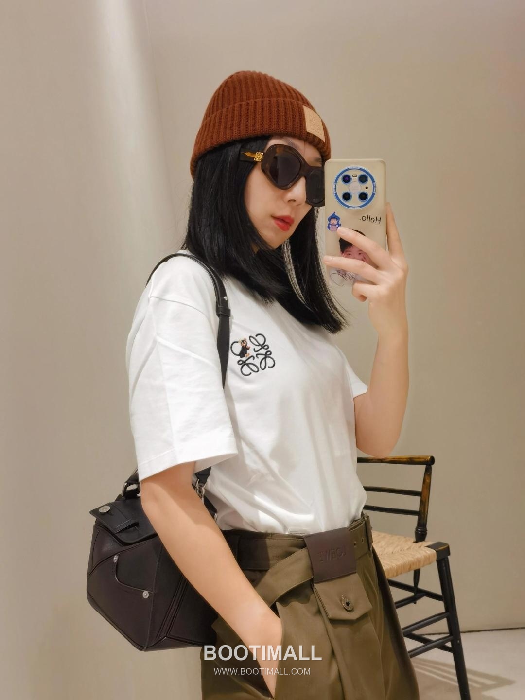 Loewe Panta Puzzle Small Shiny Calfskin Brown Handbag 로에베 판타 퍼즐 스몰 052557100 샤이니 카프스킨 브라운 핸드백 24cm 1