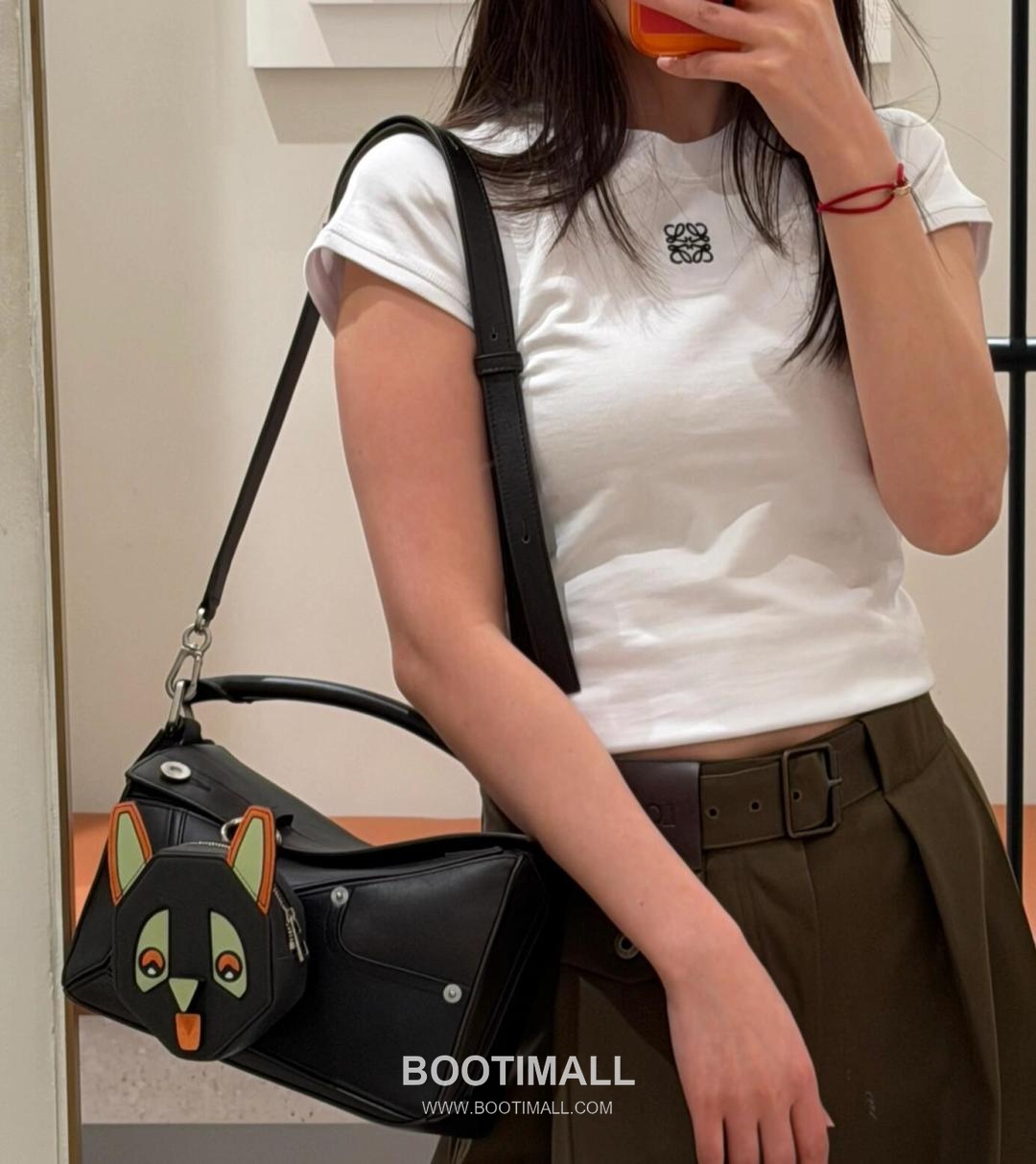 Loewe Panta Puzzle Small Shiny Calfskin Brown Handbag 로에베 판타 퍼즐 스몰 052557100 샤이니 카프스킨 브라운 핸드백 24cm 3
