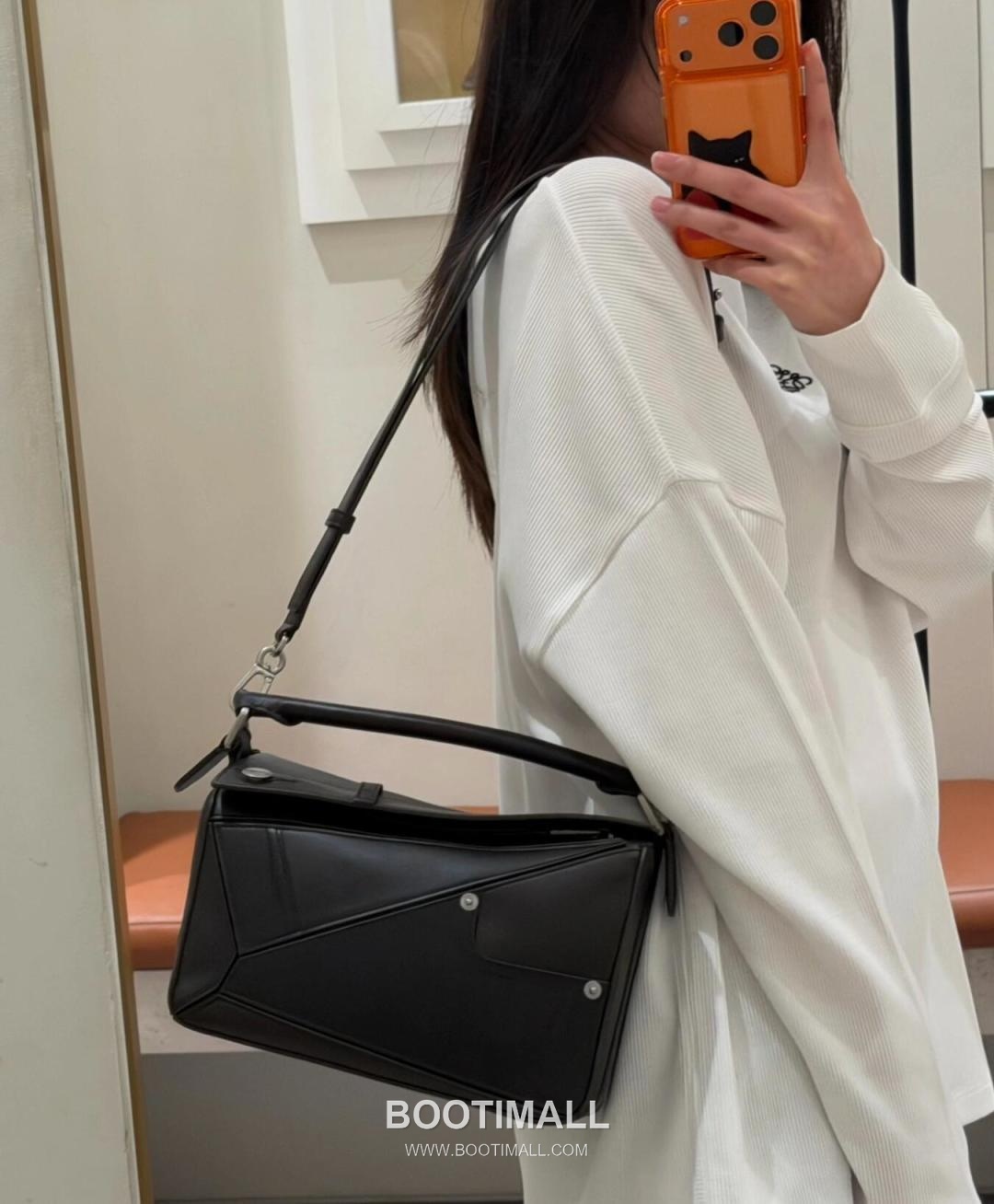 Loewe Panta Puzzle Small Shiny Calfskin Brown Handbag 로에베 판타 퍼즐 스몰 052557100 샤이니 카프스킨 브라운 핸드백 24cm 5