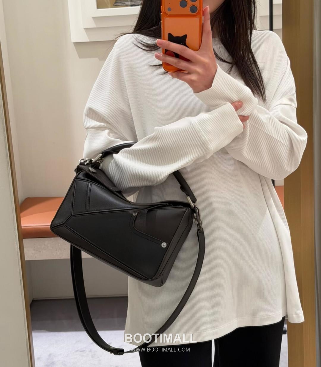 Loewe Panta Puzzle Small Shiny Calfskin Brown Handbag 로에베 판타 퍼즐 스몰 052557100 샤이니 카프스킨 브라운 핸드백 24cm 6