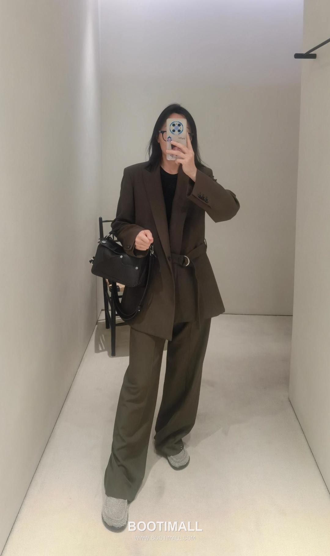 Loewe Panta Puzzle Small Shiny Calfskin Brown Handbag 로에베 판타 퍼즐 스몰 052557100 샤이니 카프스킨 브라운 핸드백 24cm 8