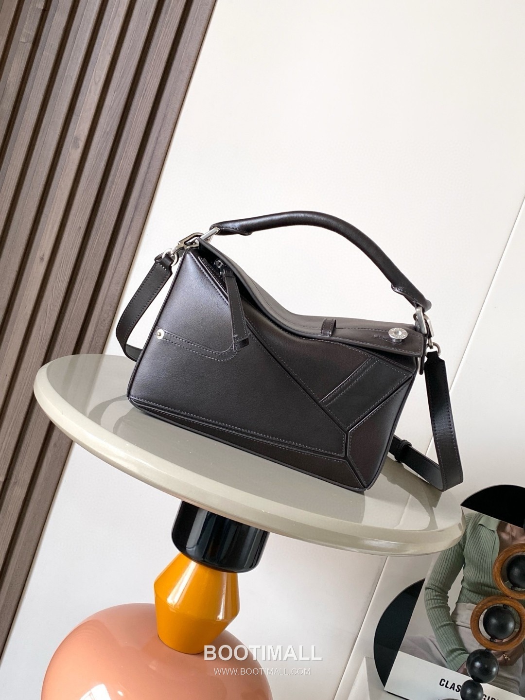 Loewe Panta Puzzle Small Shiny Calfskin Brown Handbag 로에베 판타 퍼즐 스몰 052557100 샤이니 카프스킨 브라운 핸드백 24cm 10