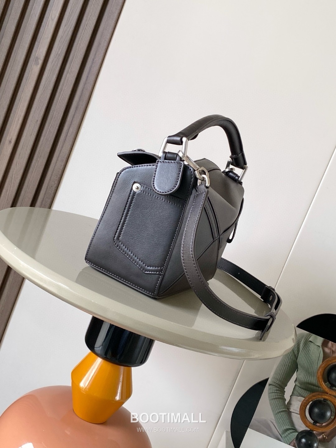 Loewe Panta Puzzle Small Shiny Calfskin Brown Handbag 로에베 판타 퍼즐 스몰 052557100 샤이니 카프스킨 브라운 핸드백 24cm 11