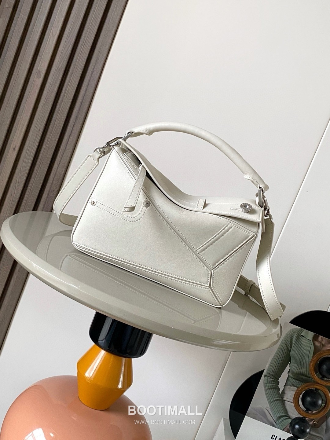 Loewe Panta Puzzle Small Shiny Calfskin Grey Handbag 로에베 판타 퍼즐 스몰 052557100 샤이니 카프스킨 그레이 핸드백 24cm 10