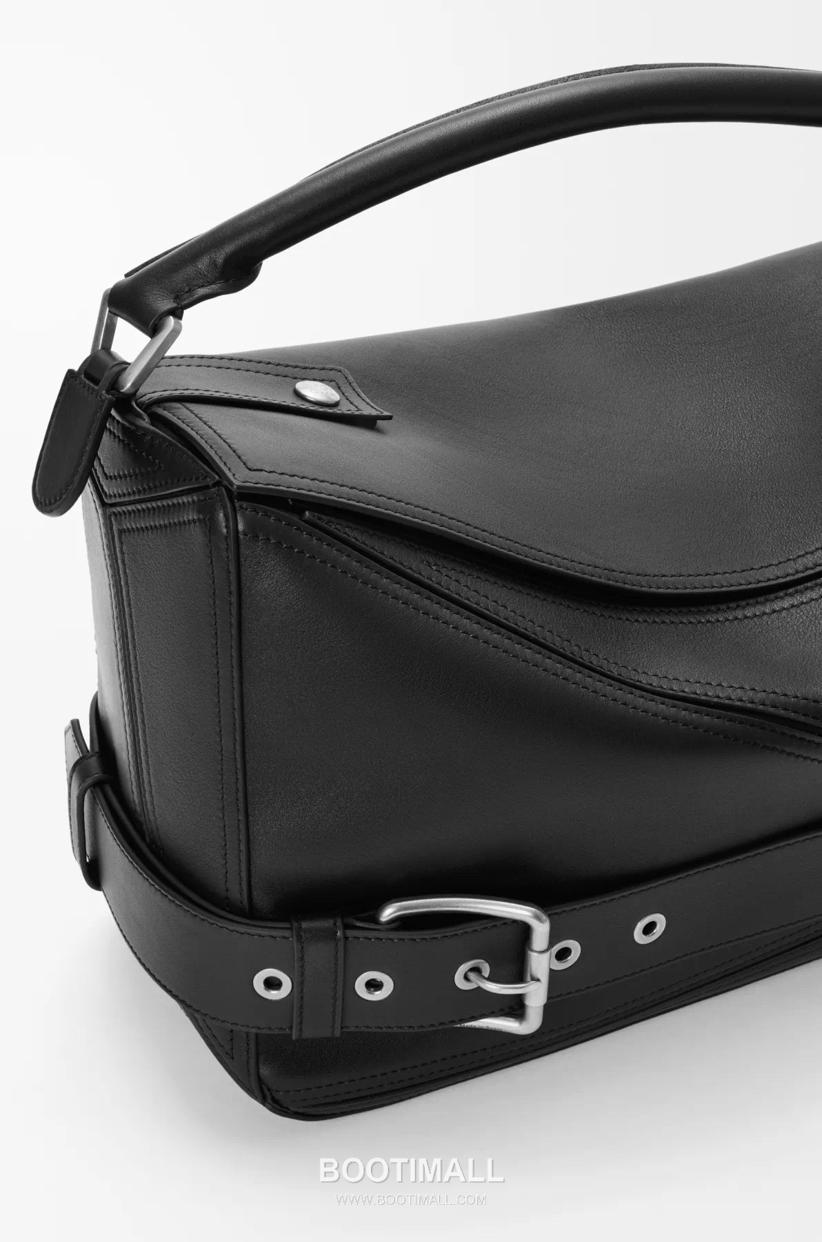 Loewe Puzzle Biker Large Shiny Calfskin Black Handbag 로에베 퍼즐 바이커 라지 652566115 샤이니 카프스킨 블랙 핸드백 33cm 9