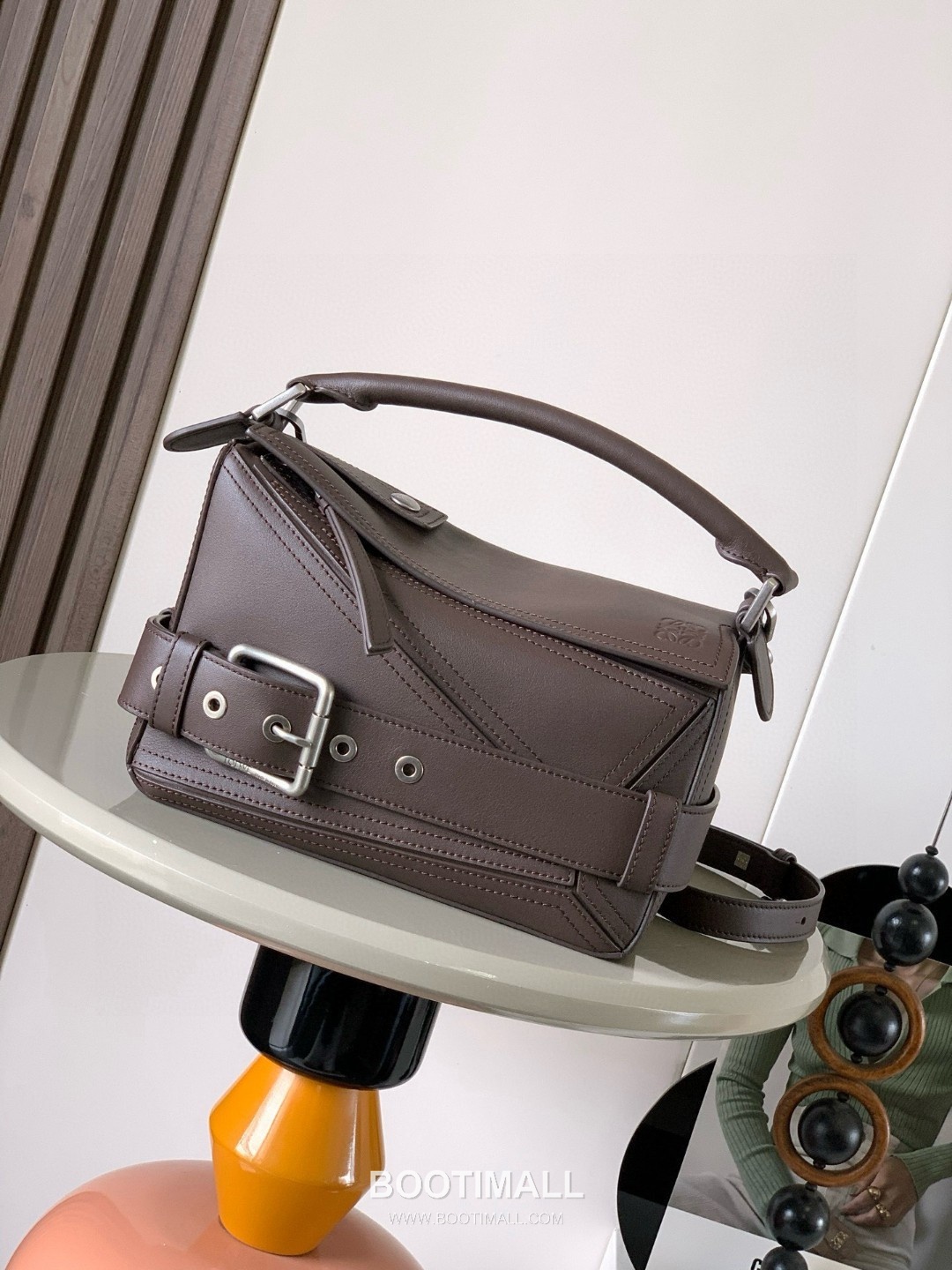 LOEWE Puzzle Biker Small Bag 052517100 로에베 퍼즐 바이커 스몰 토트백 글로시 카프스킨 24cm 7