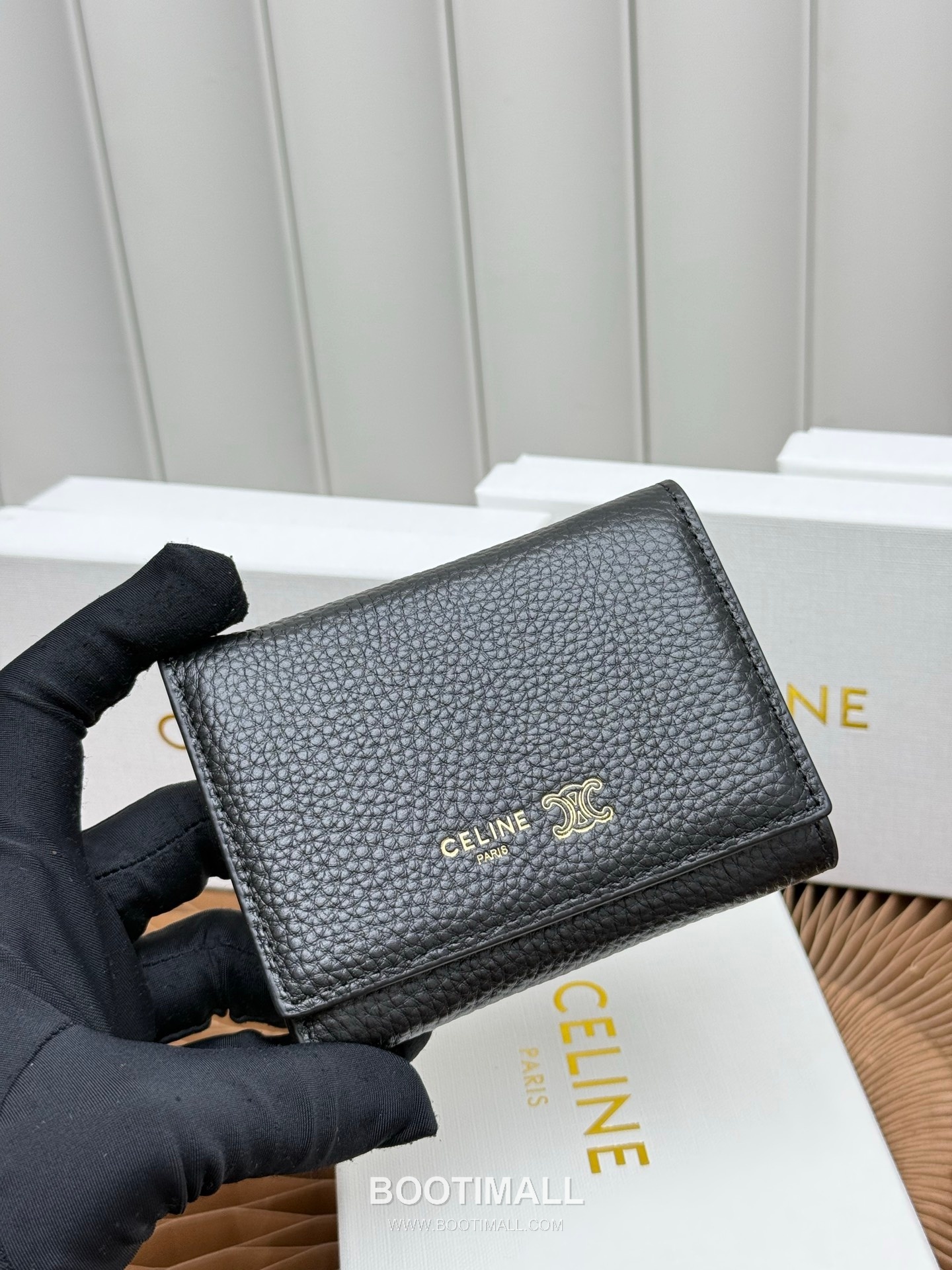 Celine Grained Calfskin Small Wallet 셀린느 그레인드 카프스킨 스몰 반지갑 L100654 10.5cm 2