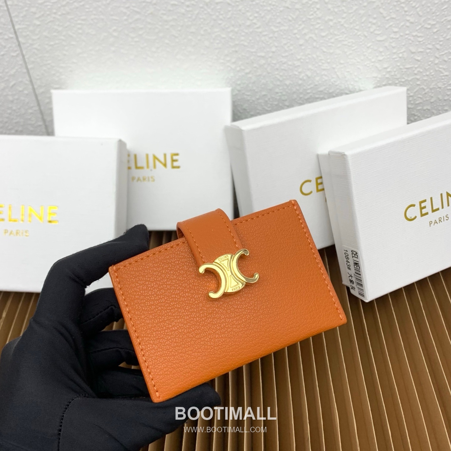 Celine Triomphe Accordion Grained Calfskin Card Holder 셀린느 트리옹프 아코디언 그레인드 카프스킨 카드홀더 10843 11cm 1