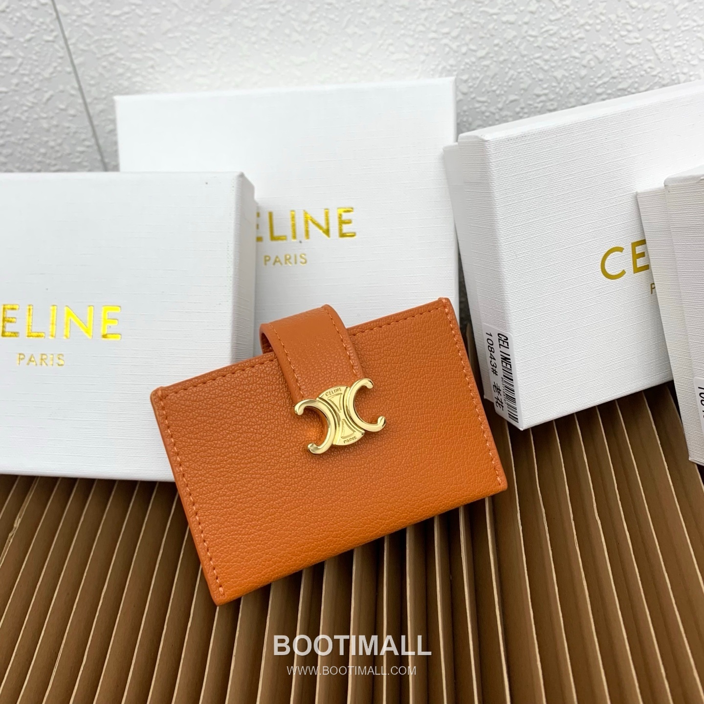 Celine Triomphe Accordion Grained Calfskin Card Holder 셀린느 트리옹프 아코디언 그레인드 카프스킨 카드홀더 10843 11cm 2