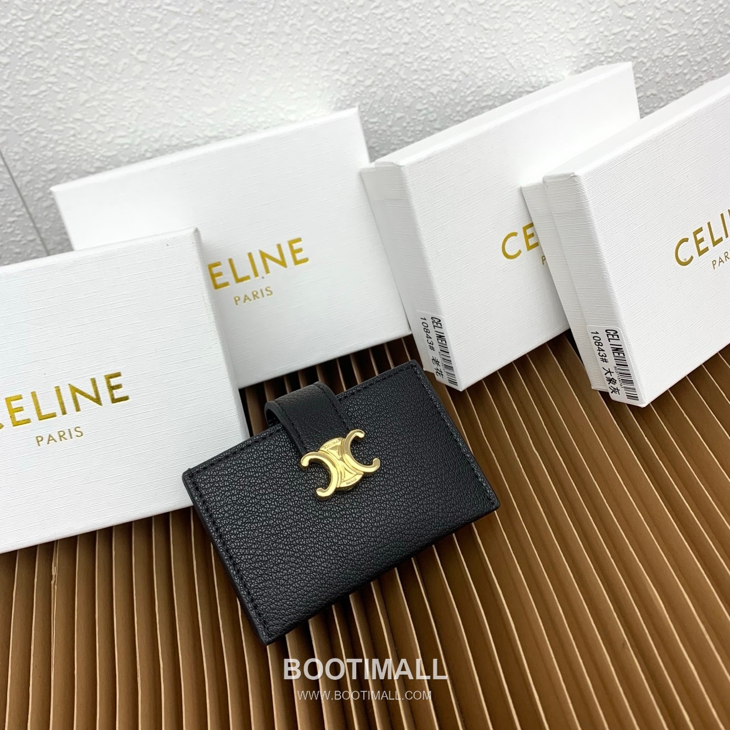 Celine Triomphe Accordion Grained Calfskin Card Holder 셀린느 트리옹프 아코디언 그레인드 카프스킨 카드홀더 10843 11cm 1