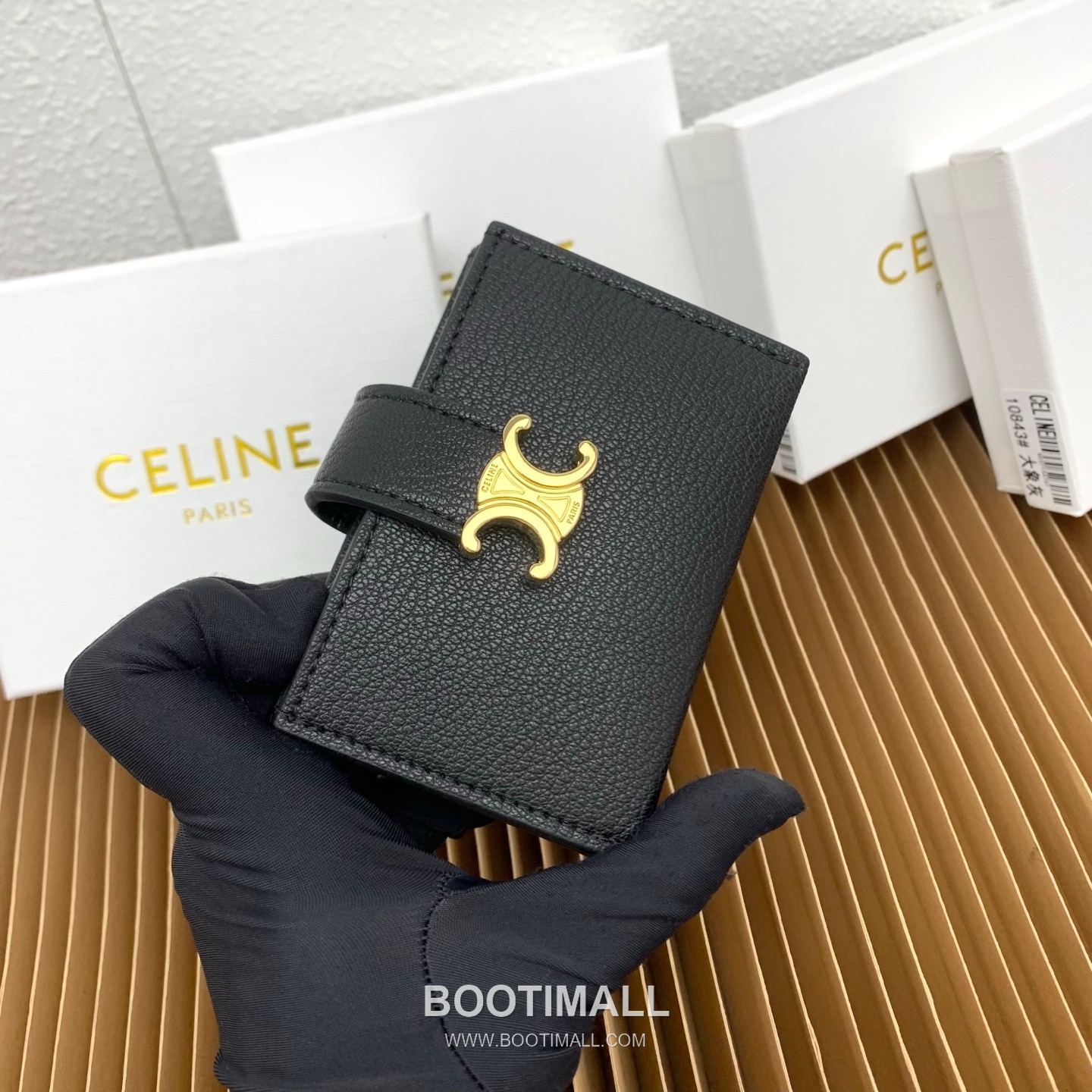 Celine Triomphe Accordion Grained Calfskin Card Holder 셀린느 트리옹프 아코디언 그레인드 카프스킨 카드홀더 10843 11cm 2