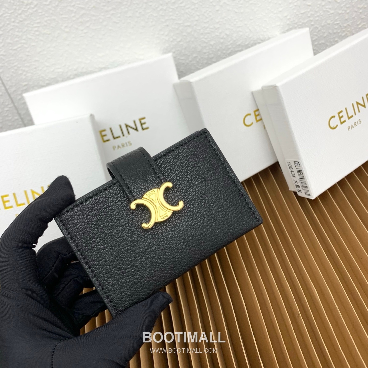 Celine Triomphe Accordion Grained Calfskin Card Holder 셀린느 트리옹프 아코디언 그레인드 카프스킨 카드홀더 10843 11cm 3