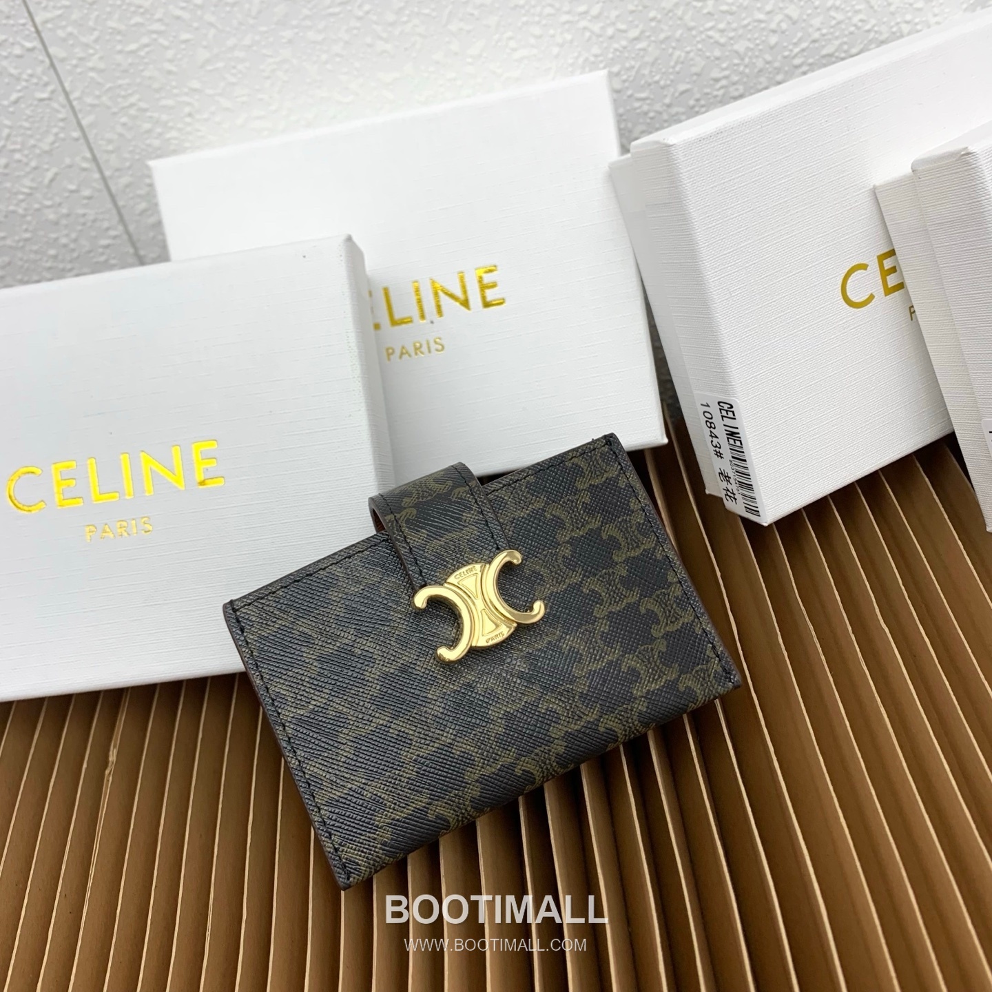 Celine Triomphe Accordion Grained Calfskin Card Holder 셀린느 트리옹프 아코디언 그레인드 카프스킨 카드홀더 10843 11cm 1