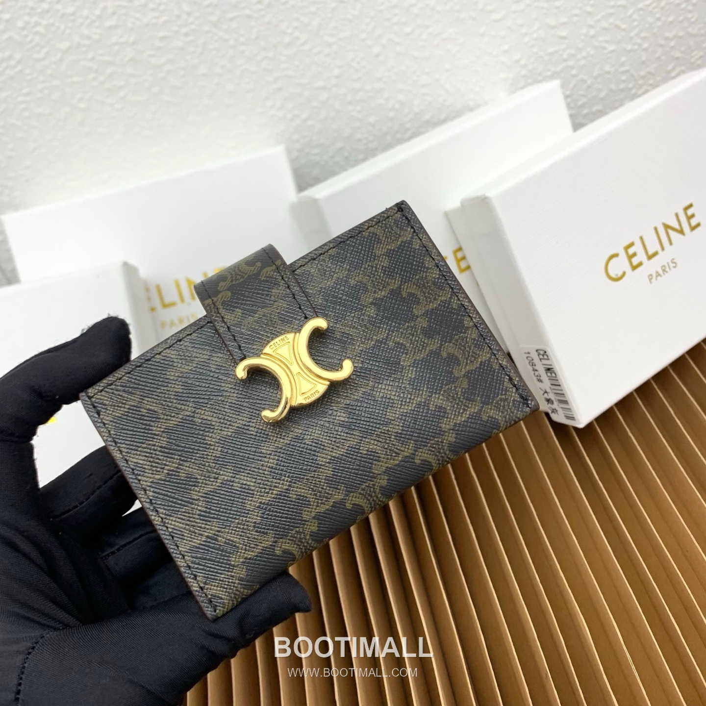 Celine Triomphe Accordion Grained Calfskin Card Holder 셀린느 트리옹프 아코디언 그레인드 카프스킨 카드홀더 10843 11cm 2