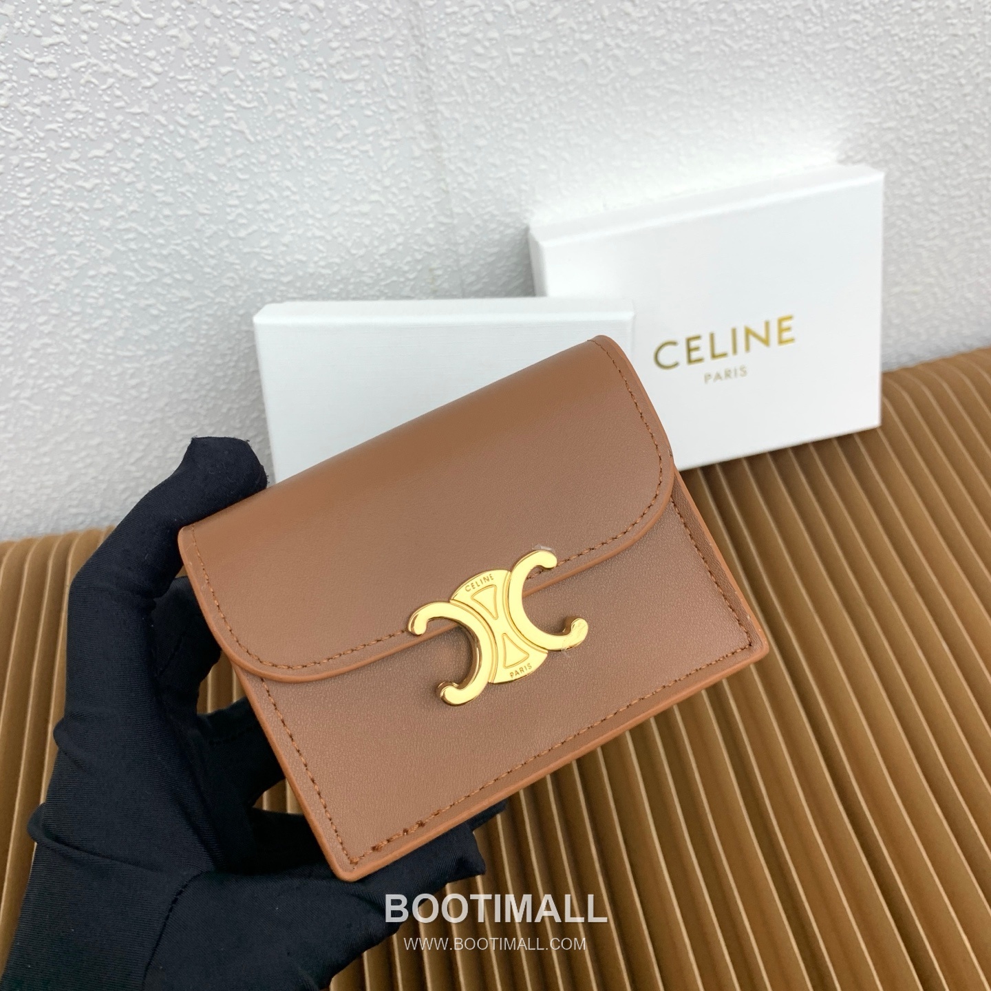 Celine Triomphe Glossy Calfskin Business Card Holder 셀린느 트리옹프 글로시 카프스킨 명함지갑 10062 10.5cm 1