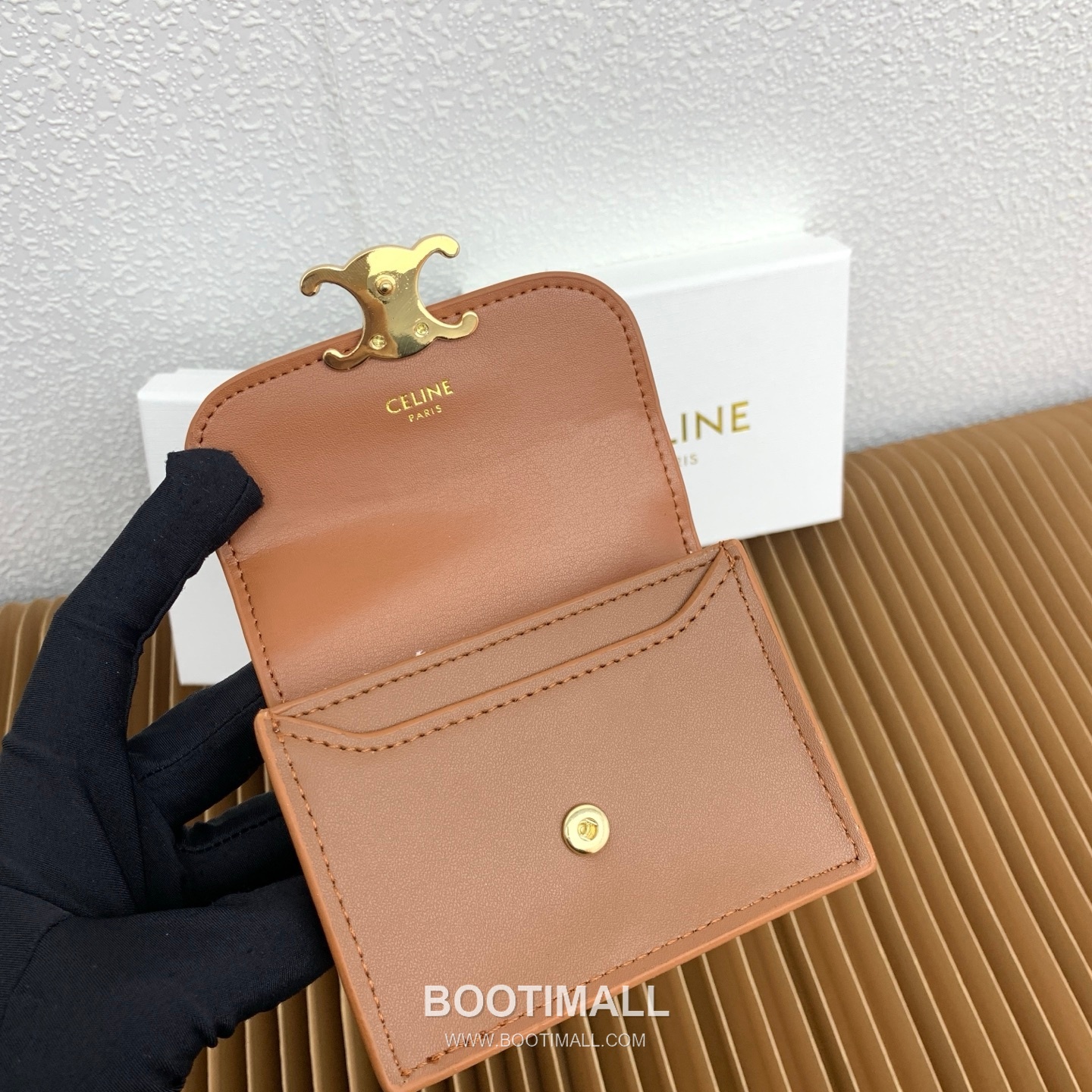 Celine Triomphe Glossy Calfskin Business Card Holder 셀린느 트리옹프 글로시 카프스킨 명함지갑 10062 10.5cm 7