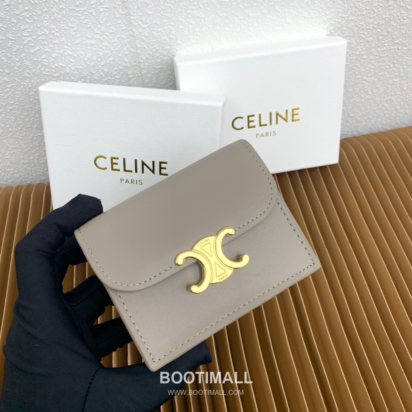 Celine Triomphe Glossy Calfskin Business Card Holder 셀린느 트리옹프 글로시 카프스킨 명함지갑 10062 10.5cm 2