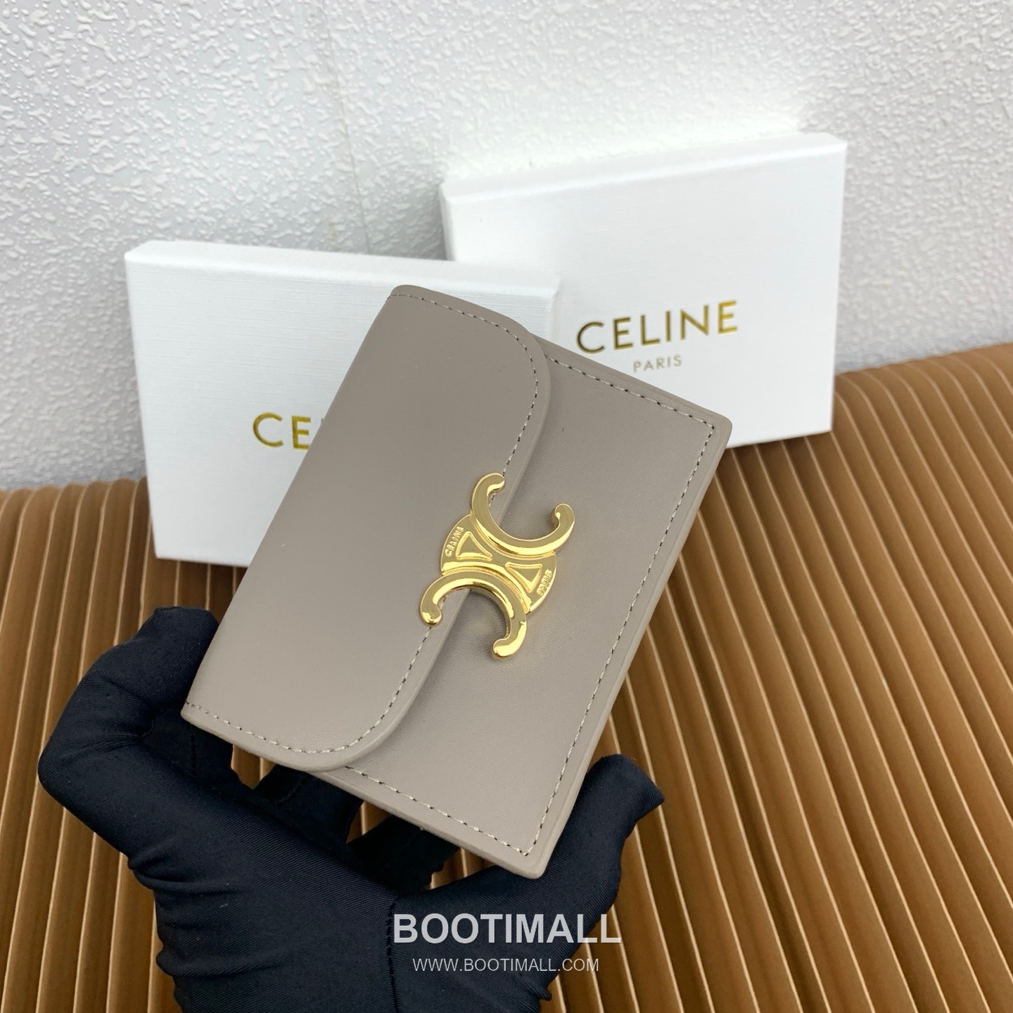 Celine Triomphe Glossy Calfskin Business Card Holder 셀린느 트리옹프 글로시 카프스킨 명함지갑 10062 10.5cm 3