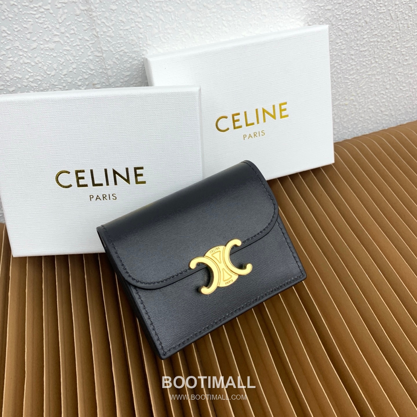 Celine Triomphe Glossy Calfskin Business Card Holder 셀린느 트리옹프 글로시 카프스킨 명함지갑 10062 10.5cm 1