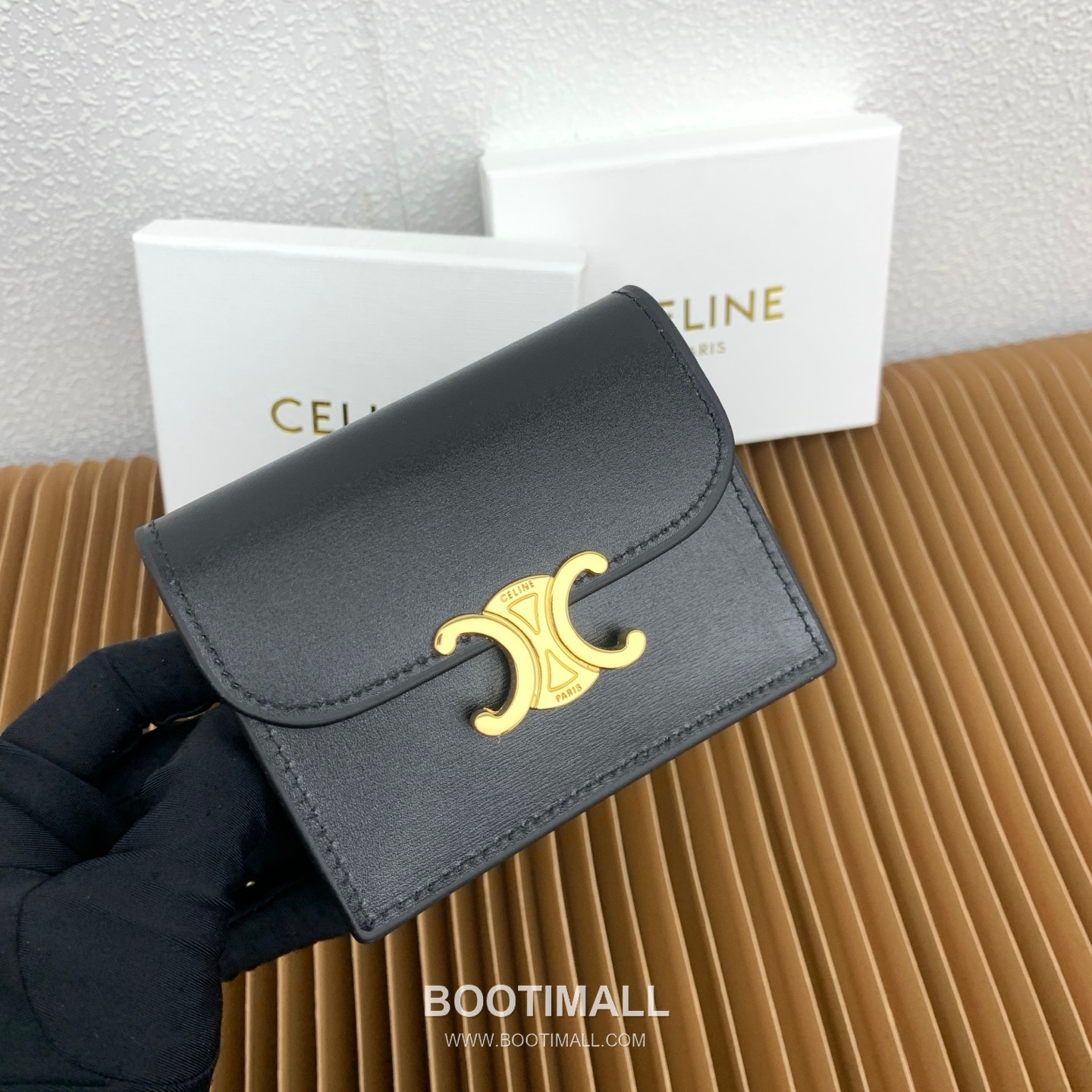 Celine Triomphe Glossy Calfskin Business Card Holder 셀린느 트리옹프 글로시 카프스킨 명함지갑 10062 10.5cm 2