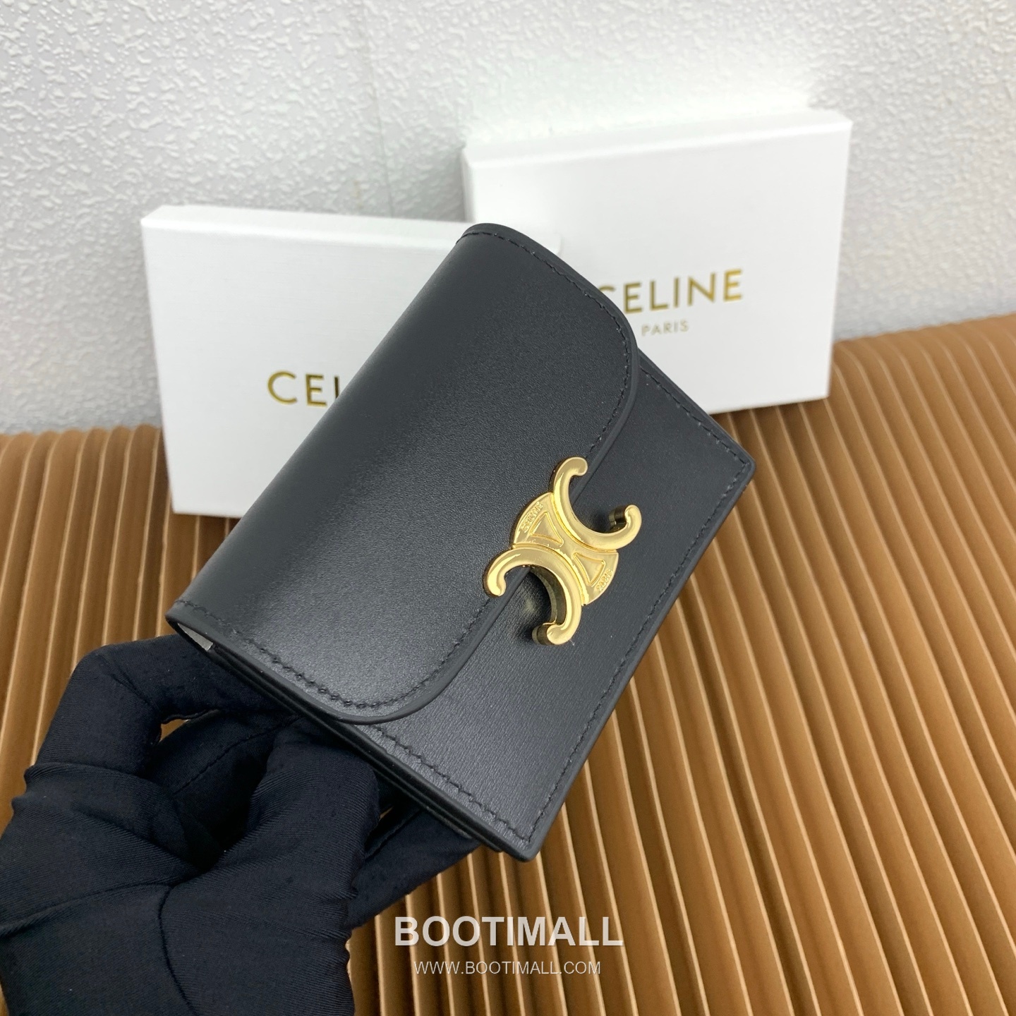 Celine Triomphe Glossy Calfskin Business Card Holder 셀린느 트리옹프 글로시 카프스킨 명함지갑 10062 10.5cm 3