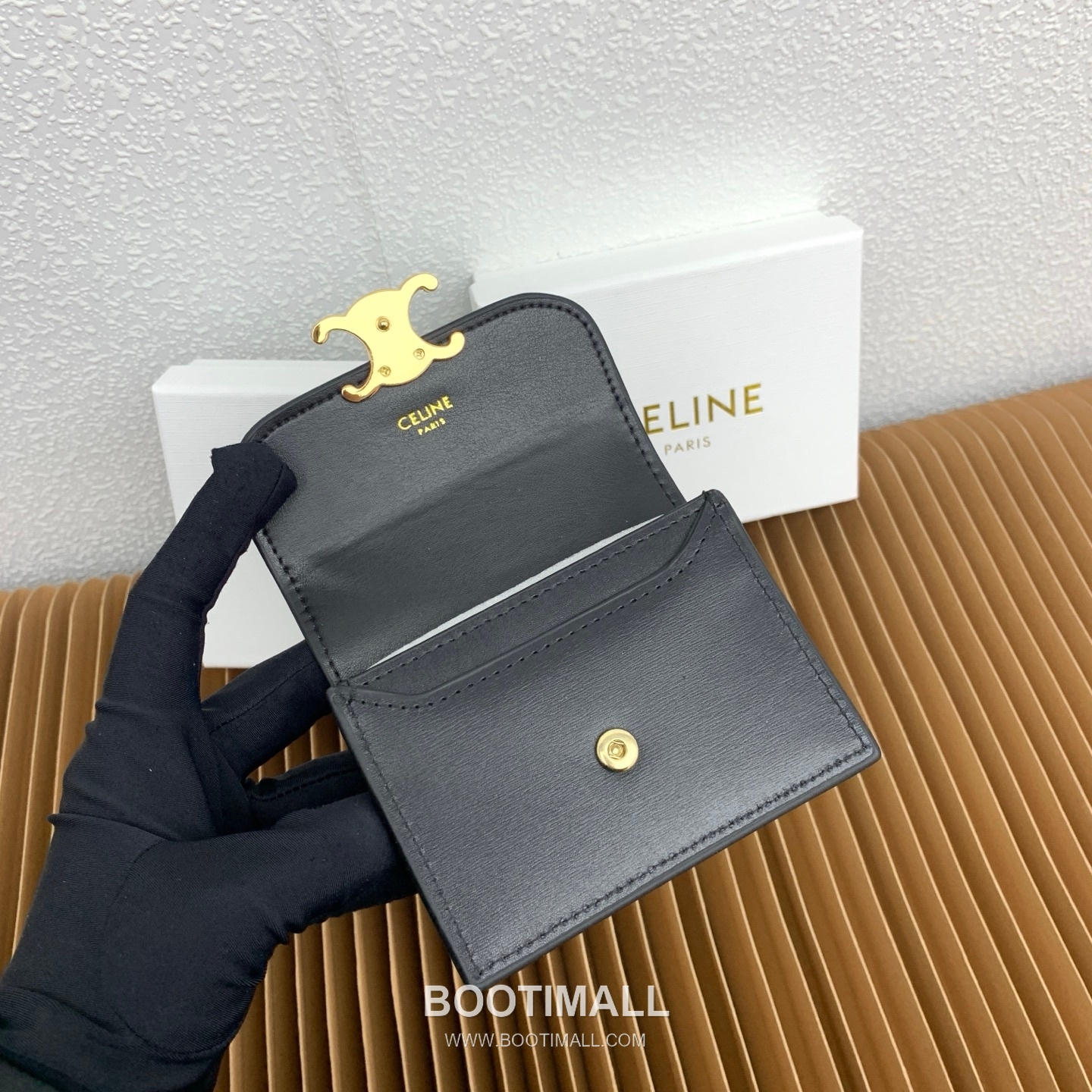 Celine Triomphe Glossy Calfskin Business Card Holder 셀린느 트리옹프 글로시 카프스킨 명함지갑 10062 10.5cm 7