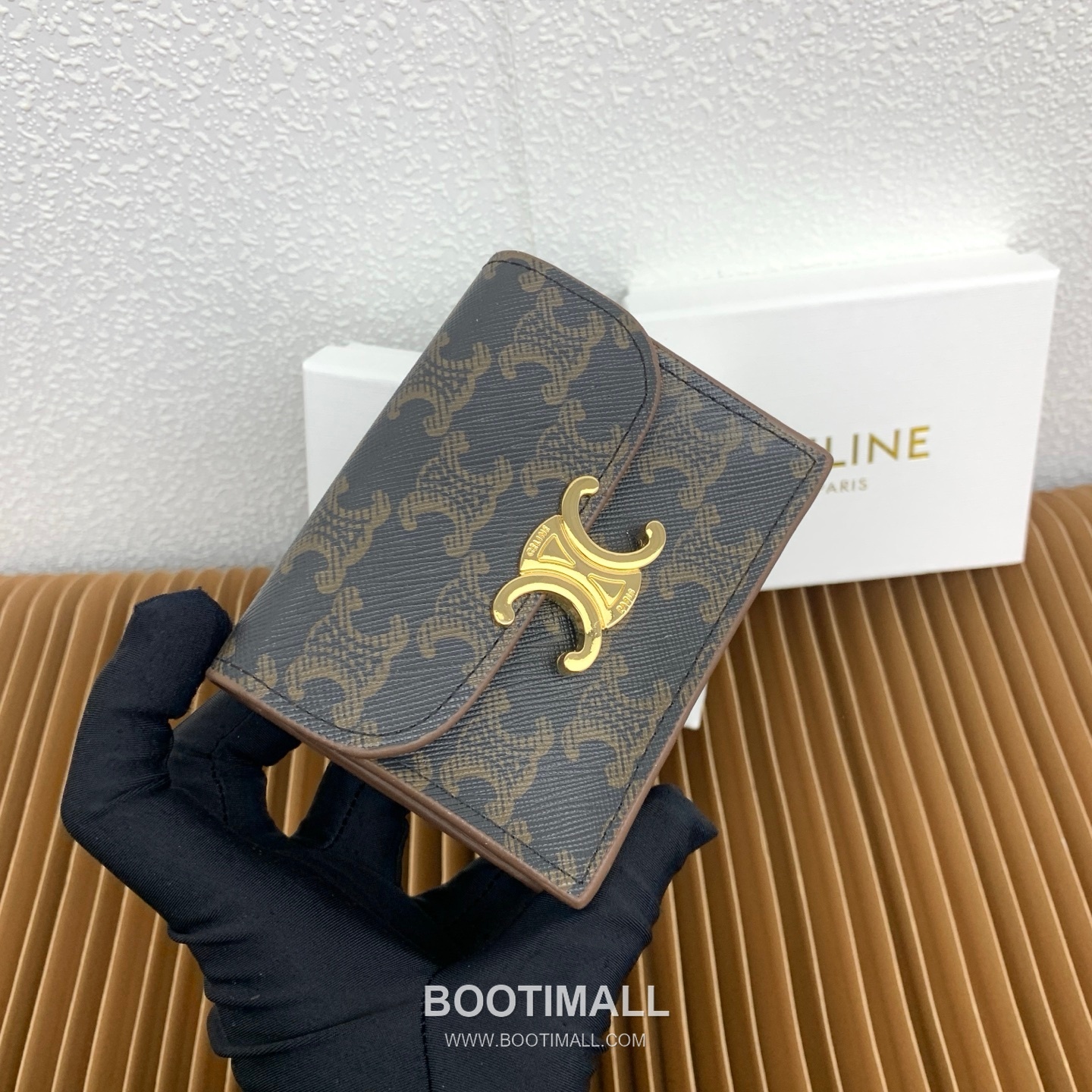 Celine Triomphe Canvas Lambskin Trim Business Card Holder 셀린느 트리옹프 캔버스 램스킨 트림 명함지갑 10062 10.5cm 3