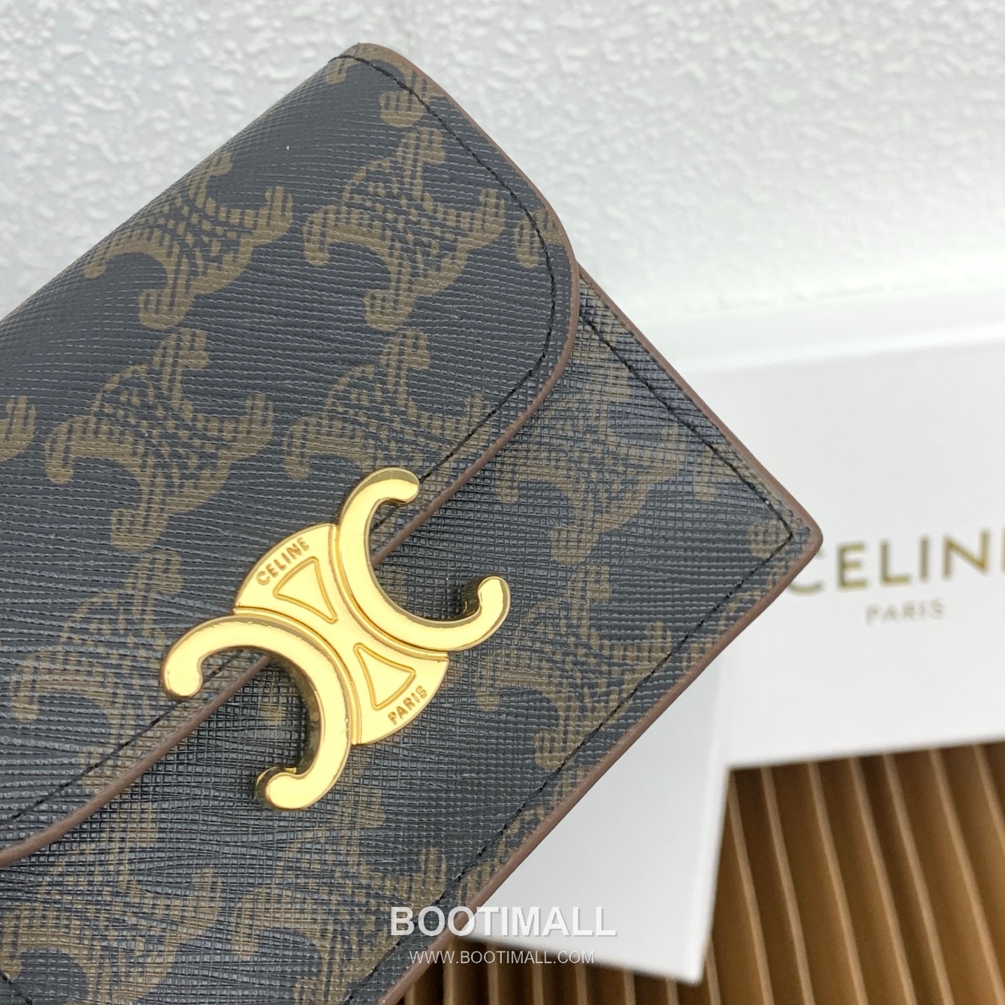 Celine Triomphe Canvas Lambskin Trim Business Card Holder 셀린느 트리옹프 캔버스 램스킨 트림 명함지갑 10062 10.5cm 6