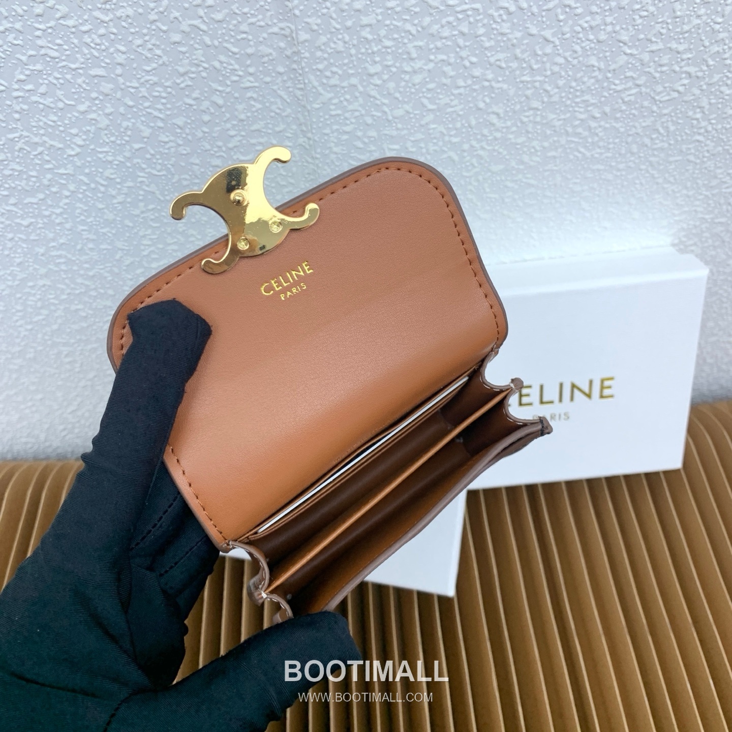 Celine Triomphe Canvas Lambskin Trim Business Card Holder 셀린느 트리옹프 캔버스 램스킨 트림 명함지갑 10062 10.5cm 7