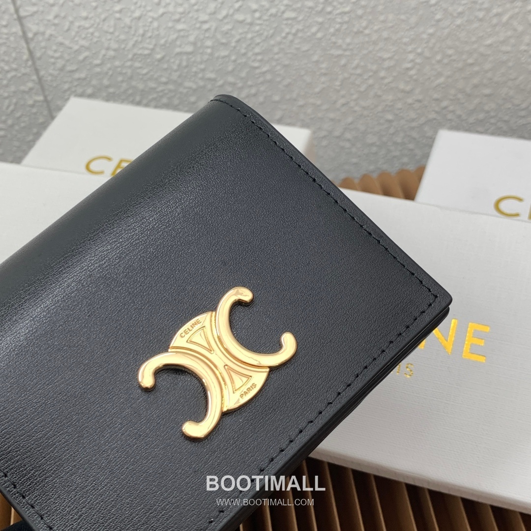 Celine Triomphe Canvas Calfskin Trim Business Card Holder 셀린느 트리옹프 캔버스 카프스킨 트림 명함지갑 10123 9cm 5