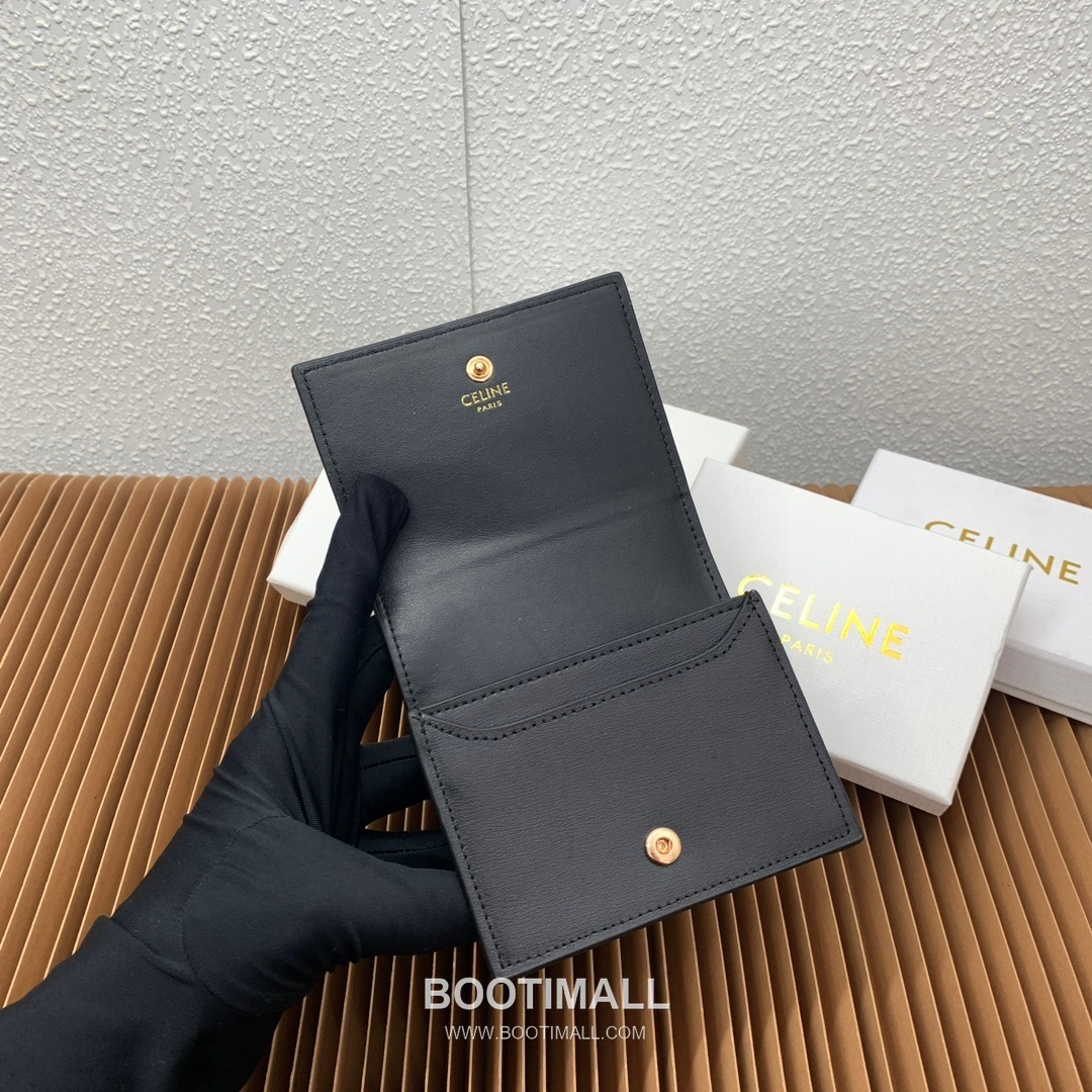 Celine Triomphe Canvas Calfskin Trim Business Card Holder 셀린느 트리옹프 캔버스 카프스킨 트림 명함지갑 10123 9cm 7