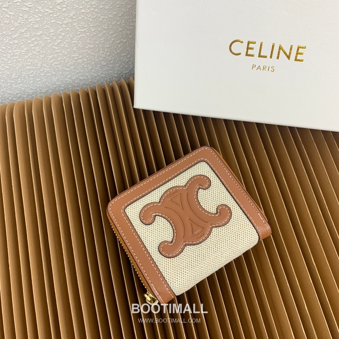 Celine Triomphe Cuir Compact Zipped Wallet 셀린느 트리옹프 퀴르 컴팩트 지퍼 지갑 10533 10.5cm 1