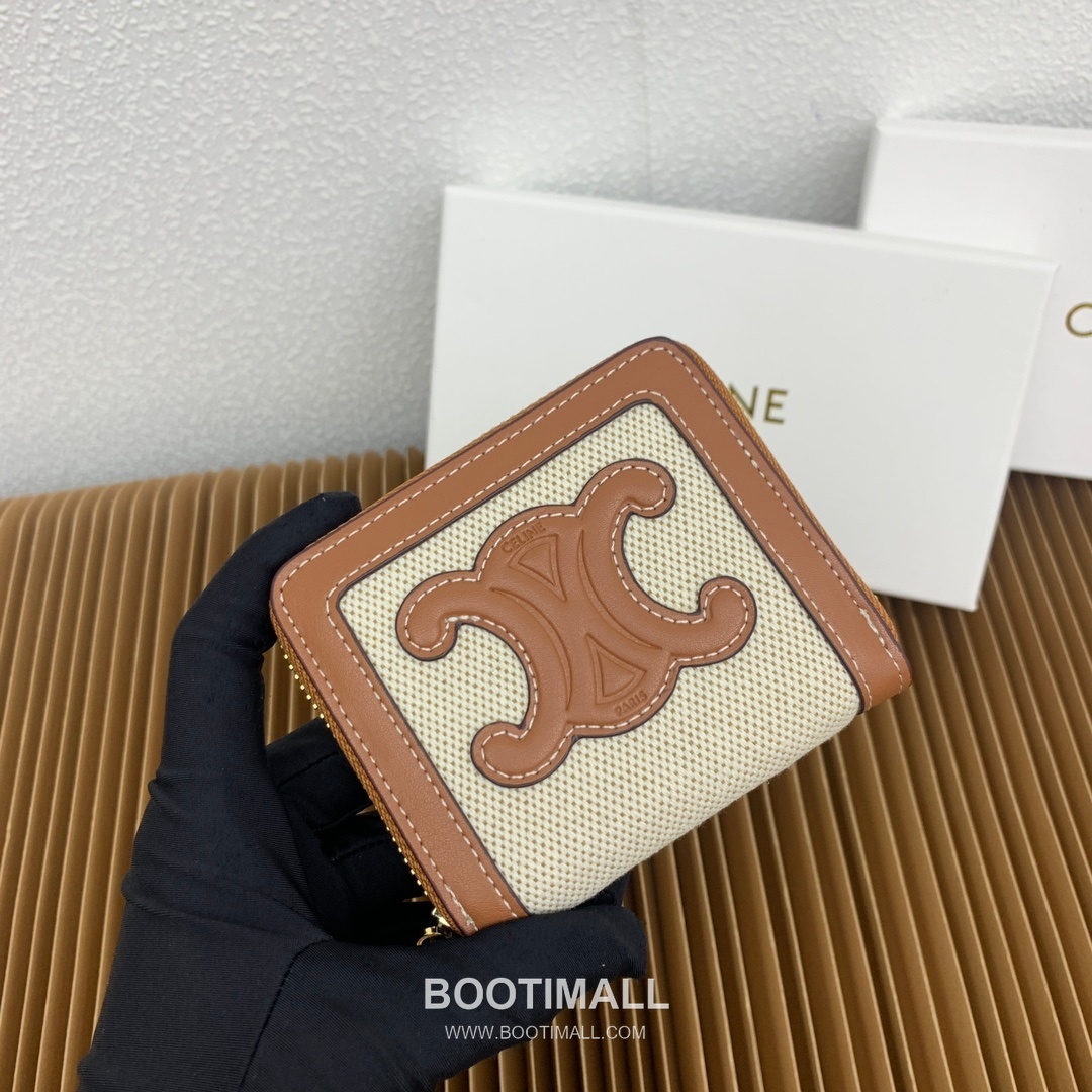 Celine Triomphe Cuir Compact Zipped Wallet 셀린느 트리옹프 퀴르 컴팩트 지퍼 지갑 10533 10.5cm 2