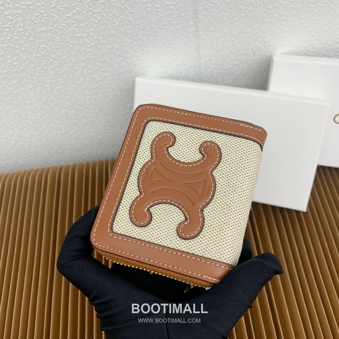Celine Triomphe Cuir Compact Zipped Wallet 셀린느 트리옹프 퀴르 컴팩트 지퍼 지갑 10533 10.5cm 3