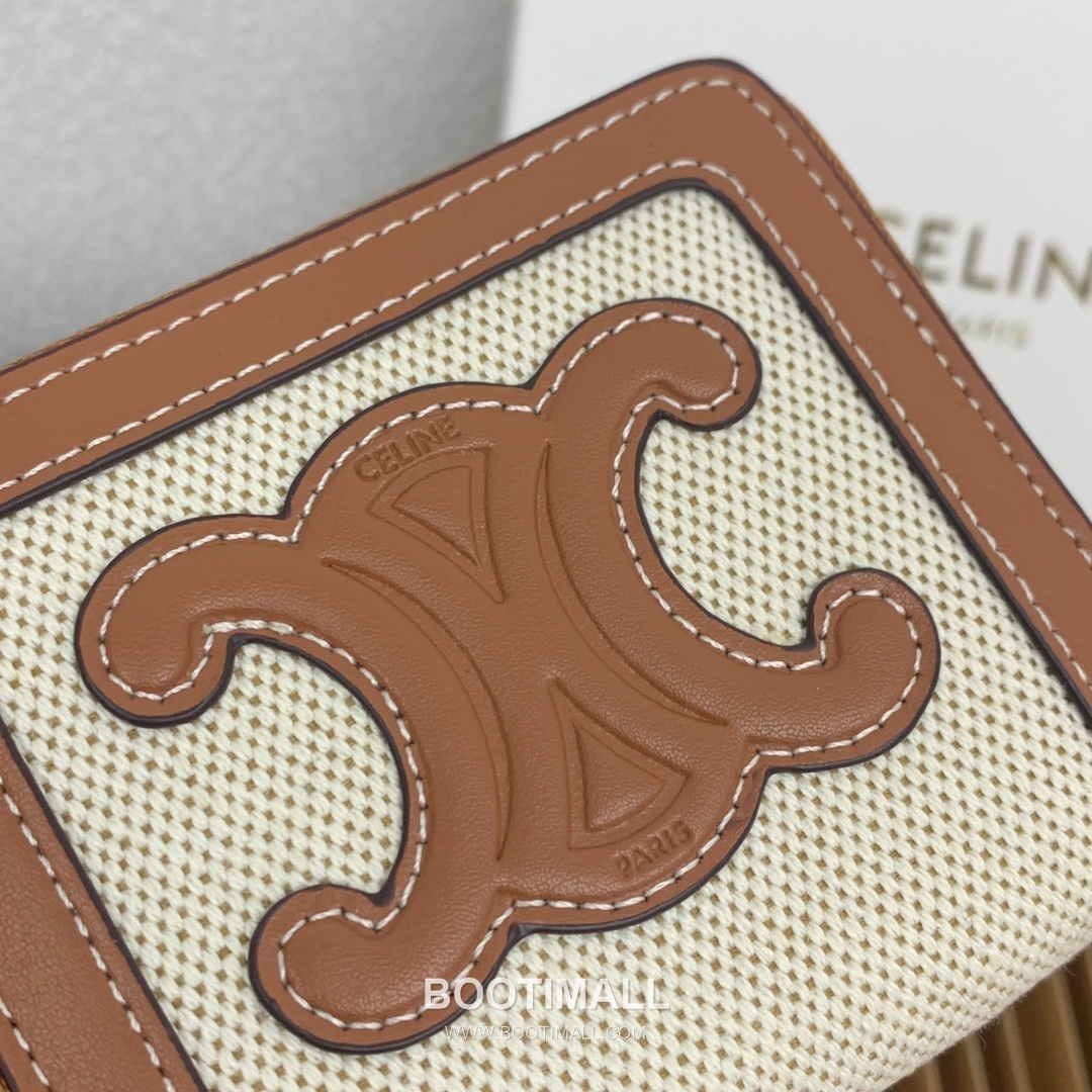 Celine Triomphe Cuir Compact Zipped Wallet 셀린느 트리옹프 퀴르 컴팩트 지퍼 지갑 10533 10.5cm 5