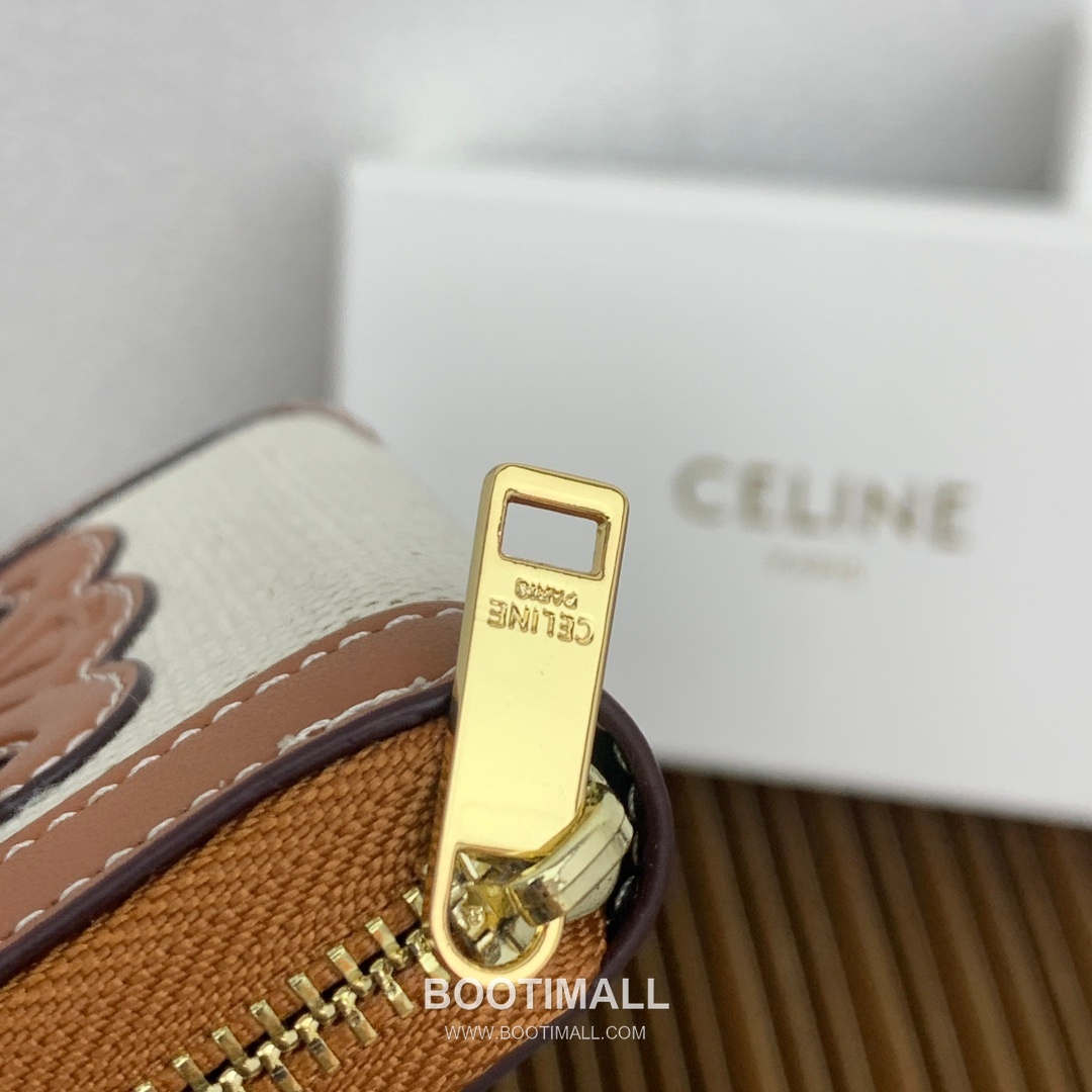 Celine Triomphe Cuir Compact Zipped Wallet 셀린느 트리옹프 퀴르 컴팩트 지퍼 지갑 10533 10.5cm 7