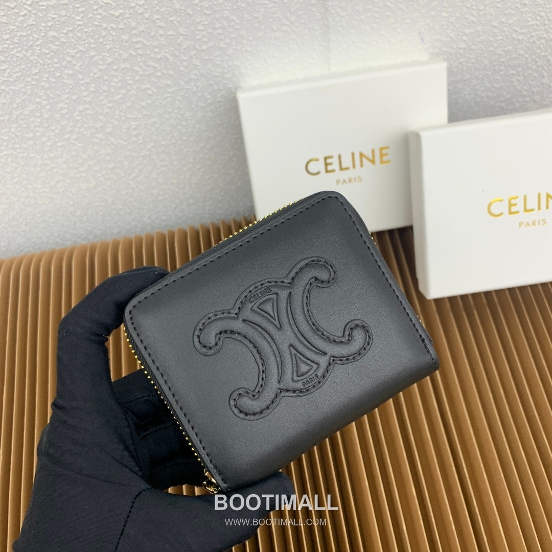Celine Triomphe Cuir Smooth Calfskin Compact Zipped Wallet 셀린느 트리옹프 퀴르 스무스 카프스킨 컴팩트 지퍼 지갑 10533 10.5cm 2