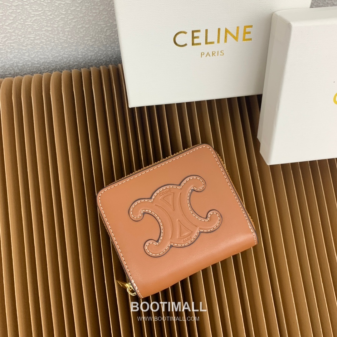 Celine Triomphe Cuir Smooth Calfskin Compact Zipped Wallet 셀린느 트리옹프 퀴르 스무스 카프스킨 컴팩트 지퍼 지갑 10533 10.5cm 1