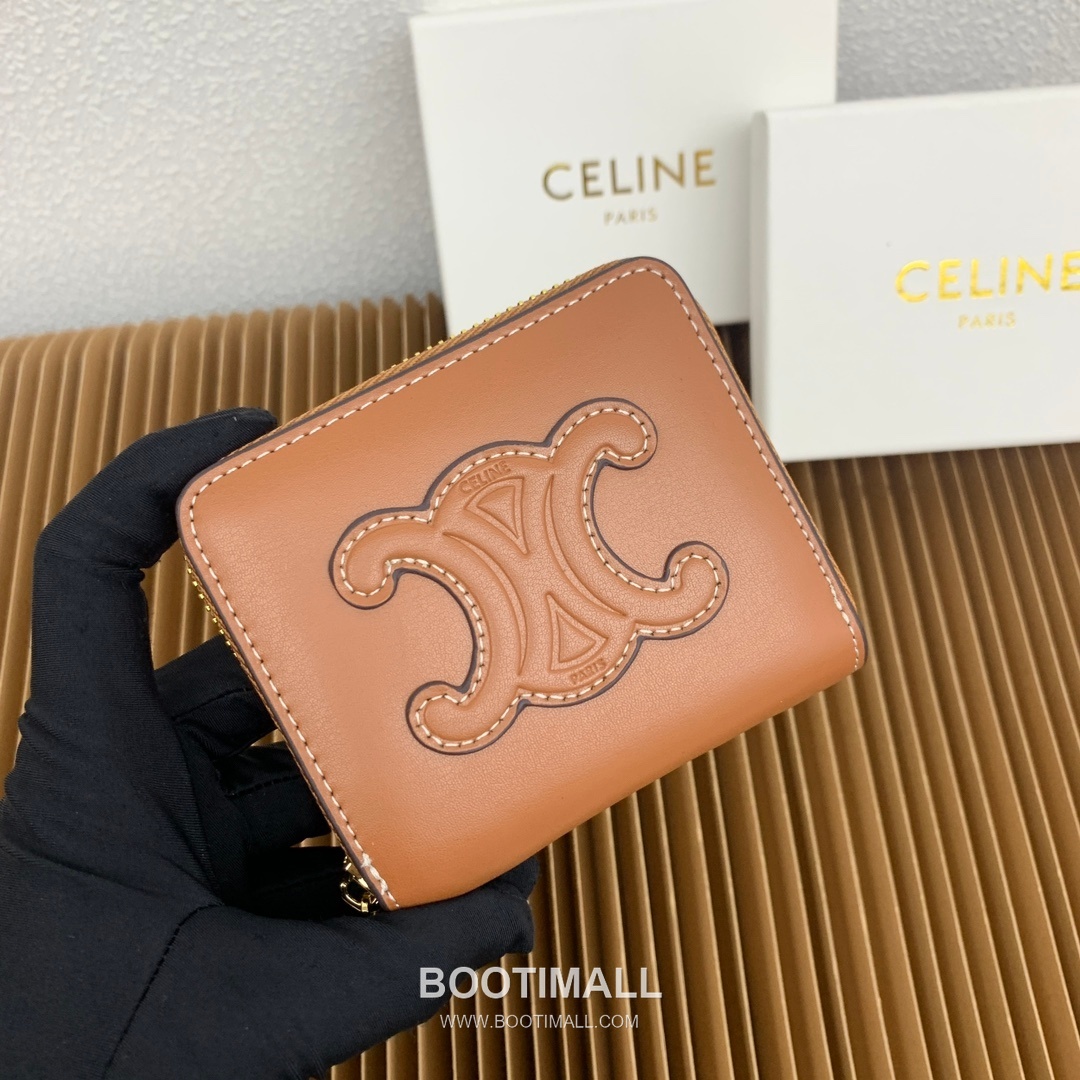 Celine Triomphe Cuir Smooth Calfskin Compact Zipped Wallet 셀린느 트리옹프 퀴르 스무스 카프스킨 컴팩트 지퍼 지갑 10533 10.5cm 2