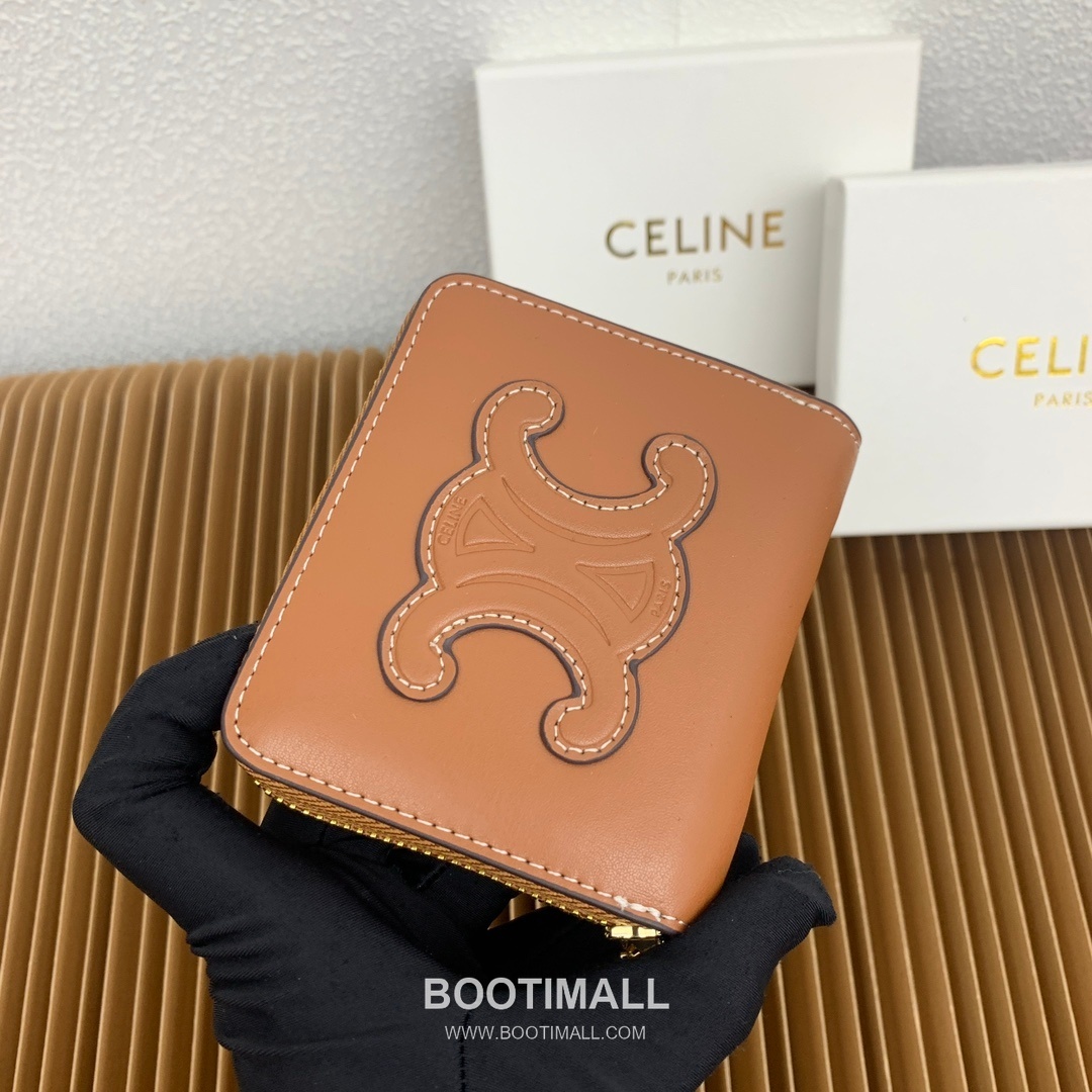 Celine Triomphe Cuir Smooth Calfskin Compact Zipped Wallet 셀린느 트리옹프 퀴르 스무스 카프스킨 컴팩트 지퍼 지갑 10533 10.5cm 3