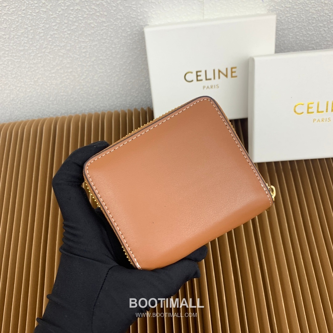 Celine Triomphe Cuir Smooth Calfskin Compact Zipped Wallet 셀린느 트리옹프 퀴르 스무스 카프스킨 컴팩트 지퍼 지갑 10533 10.5cm 4