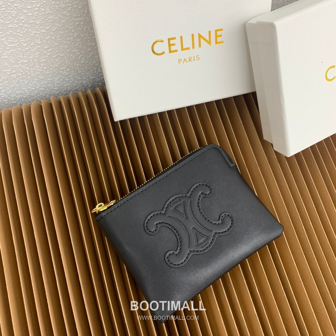 Celine Triomphe Smooth Calfskin Zipped Coin & Card Holder 셀린느 트리옹프 스무스 카프스킨 지퍼 코인 카드홀더 10663 13cm 1