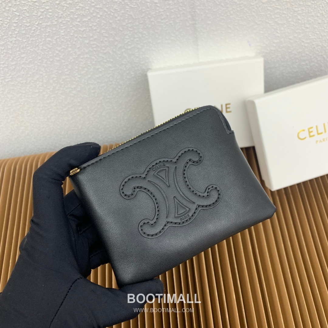 Celine Triomphe Smooth Calfskin Zipped Coin & Card Holder 셀린느 트리옹프 스무스 카프스킨 지퍼 코인 카드홀더 10663 13cm 2