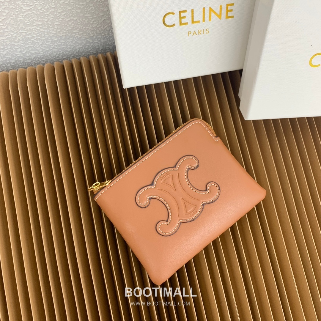 Celine Triomphe Smooth Calfskin Zipped Coin & Card Holder 셀린느 트리옹프 스무스 카프스킨 지퍼 코인 카드홀더 10663 13cm 1