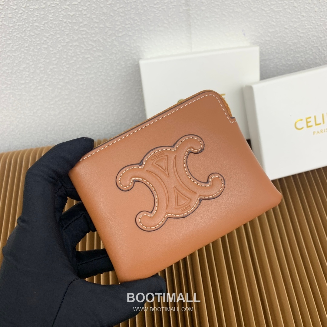 Celine Triomphe Smooth Calfskin Zipped Coin & Card Holder 셀린느 트리옹프 스무스 카프스킨 지퍼 코인 카드홀더 10663 13cm 2