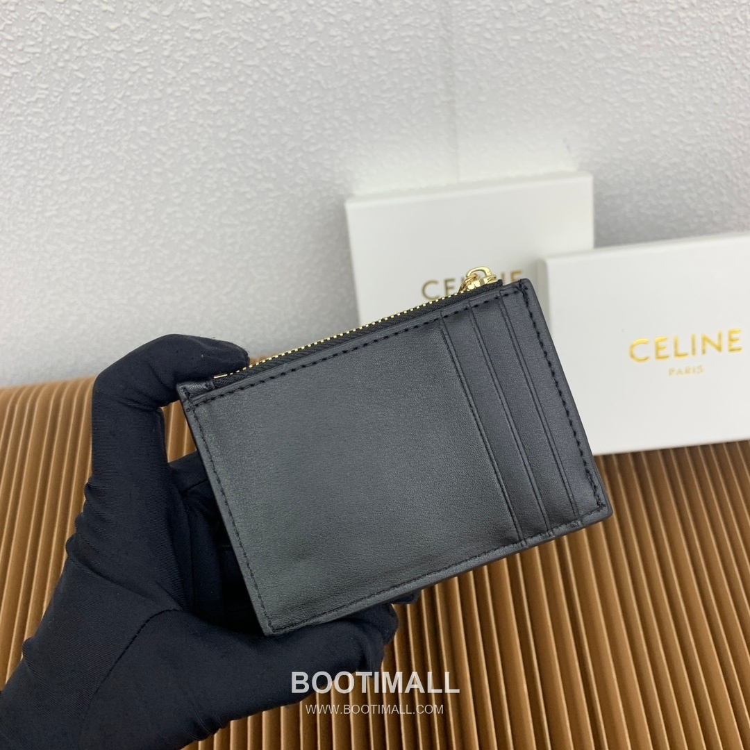 Celine Triomphe Glossy Calfskin Zipped Card Holder 셀린느 트리옹프 글로시 카프스킨 지퍼 카드홀더 10588 11cm 4