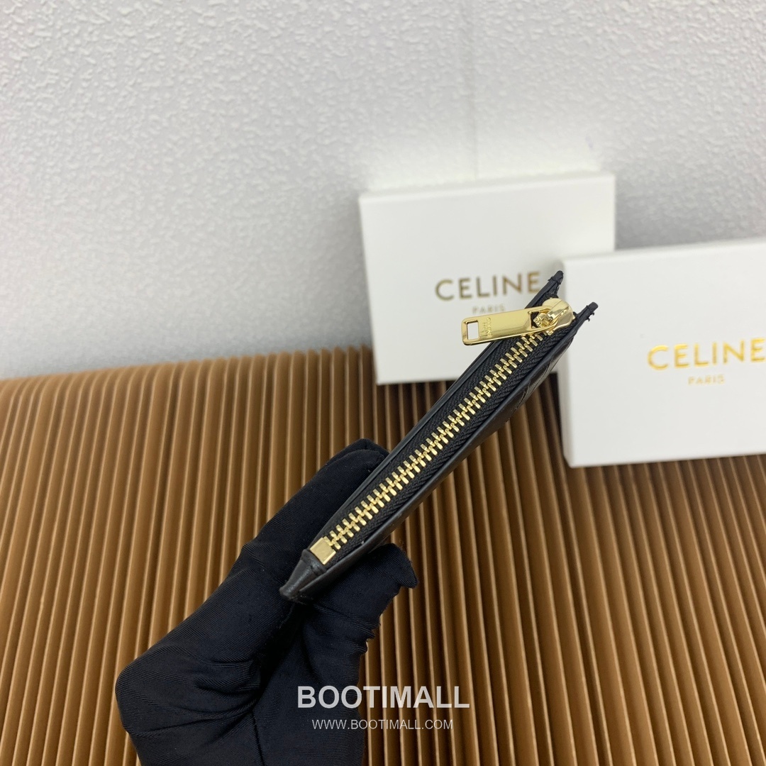 Celine Triomphe Glossy Calfskin Zipped Card Holder 셀린느 트리옹프 글로시 카프스킨 지퍼 카드홀더 10588 11cm 5