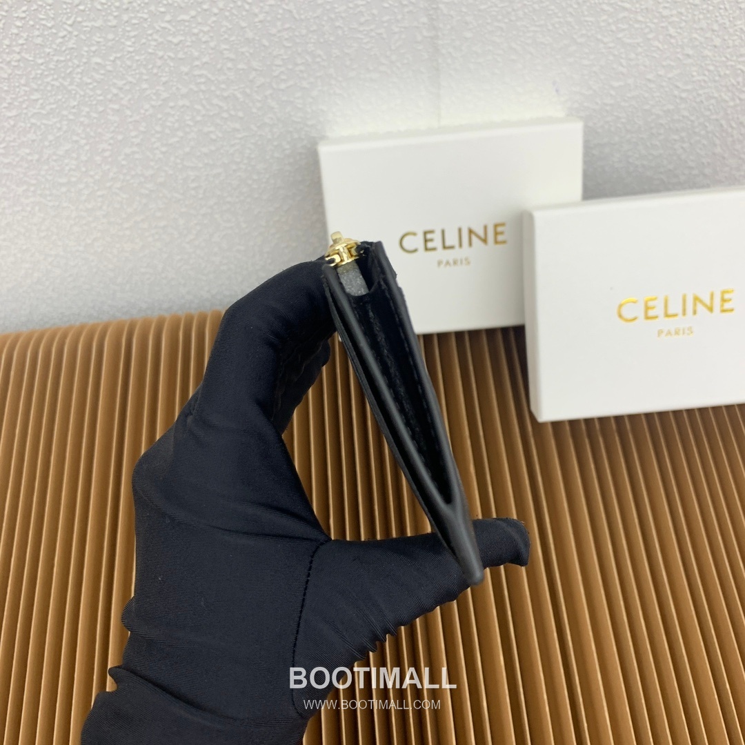 Celine Triomphe Glossy Calfskin Zipped Card Holder 셀린느 트리옹프 글로시 카프스킨 지퍼 카드홀더 10588 11cm 6